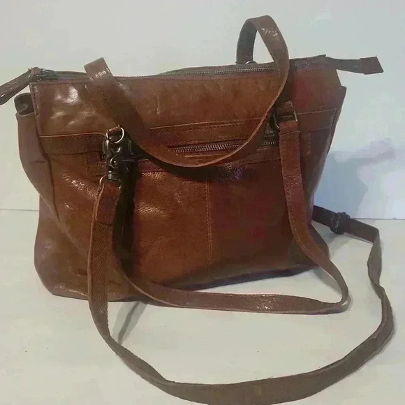 Spikes & Sparrow Handbags - NWOT SPIKES & SPARROW Cognac brown leather textured medium shoulder bag purse